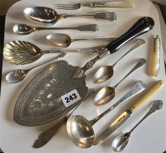 Sundry silver flatware